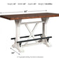 Valebeck - Rectangular Dining Room Counter Table - White / Brown
