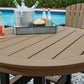 Fairen Trail - Round Bar Table w/Umb OPT - Black / Driftwood