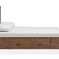 Lindon - Complete Panel Bed With Storage Rails - Belgian Wheat