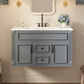 36 Inch Wall Mounted Bathroom Cabinet with Ceramic Sink