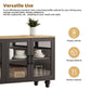 ON-Trend Farmhouse TV Stand with Solid Wood Gourd-Shaped Legs