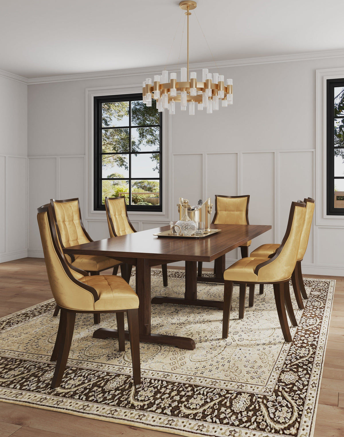 Fifth Avenue Wood Upholstered Dining Chair in Antique
