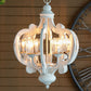 Farmhouse Chandelier, 6 Light Wood Chandelier Pendant Light Fixture With Adjustable Chain For Dining Room - view 15