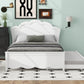 Full Size Wood Platform Bed with Headboard and Twin Size Trundle