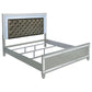 Karmen Metallic Upholstered Tufted Eastern King Panel Bed
