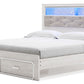 Altyra - King Upholstered Bookcase Bed With Storage - White