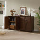 4 Door Accent Cabinet with Solid Wood Carved Doors
