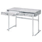 Tigress - Writing Desk - White Printed Faux Marble Top & Chrome