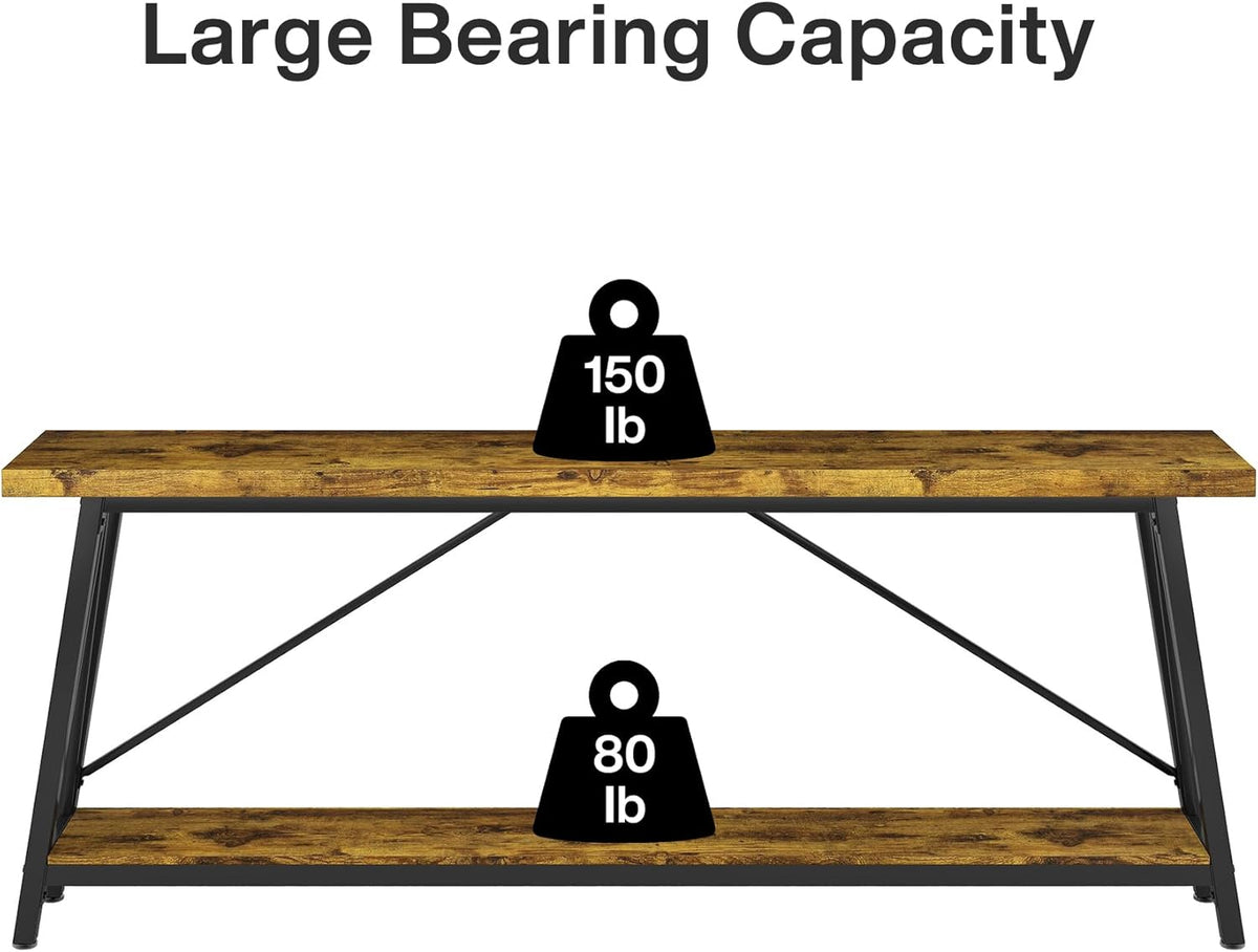 70.9" Extra Long Rustic Industrial Sofa Table