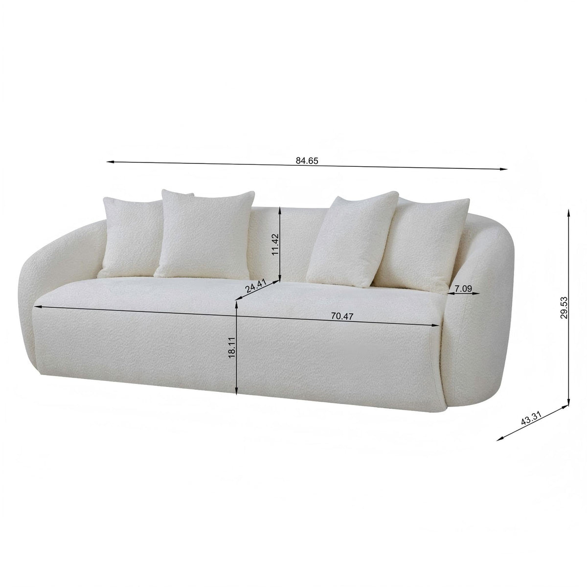 Linden Ivory Boucle Sofa