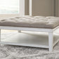 Kanwyn - Uph Ottoman Cocktail Table - Whitewash