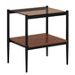 Modern Rectangle End Table (Set of 2) With Tempered Glass Tabletop And Layer - Brown - view 4