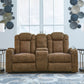 Wolfridge - 2 Pc. - Power Reclining Sofa, Power Reclining Loveseat With Console - Brindle