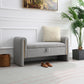 Modern Teddy Upholstered Large Bed End Bench With Arms And Storage - view 20