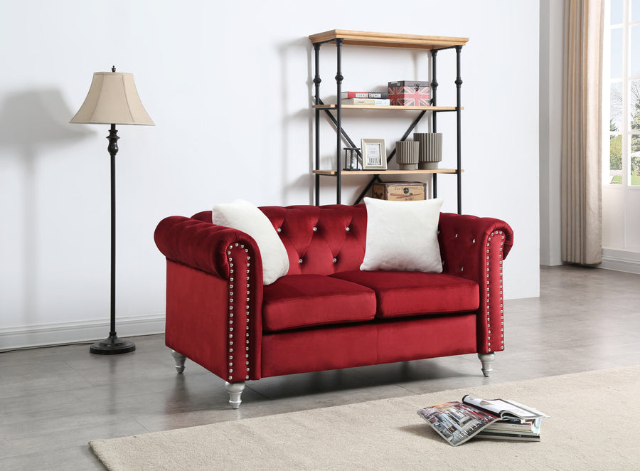 Stylish Burgundy Loveseat