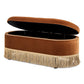 Melinda 48.5" Oval Tufted Bullion Fringe Storage Bench