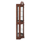 Walnut Corner Curio Cabinet with Lights