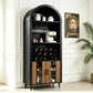 71" Farmhouse Arched Wine Bar Cabinet