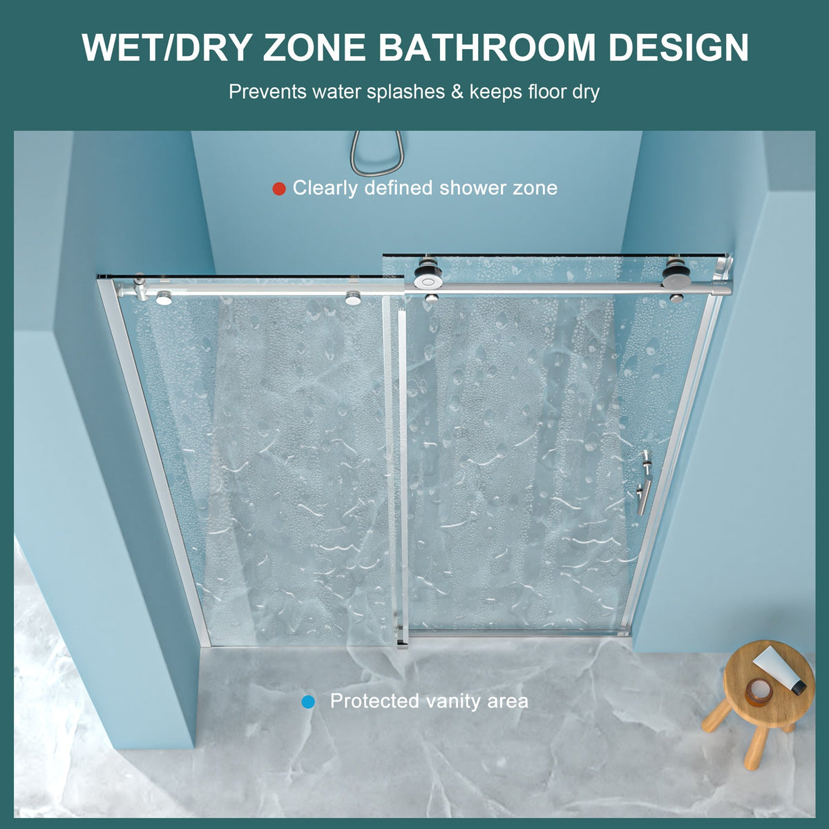 Brushed Sliding Bypass Shower Door 48" W x 76" H