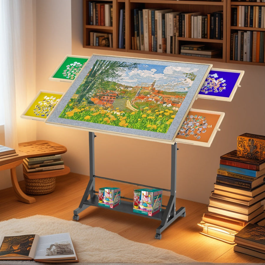 Wooden 1500 Pieces Puzzle Table with Drawer