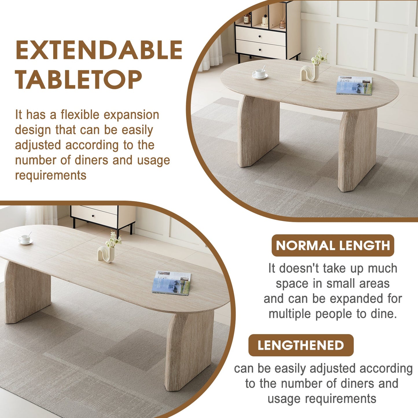 Wood Extendable Dining Table