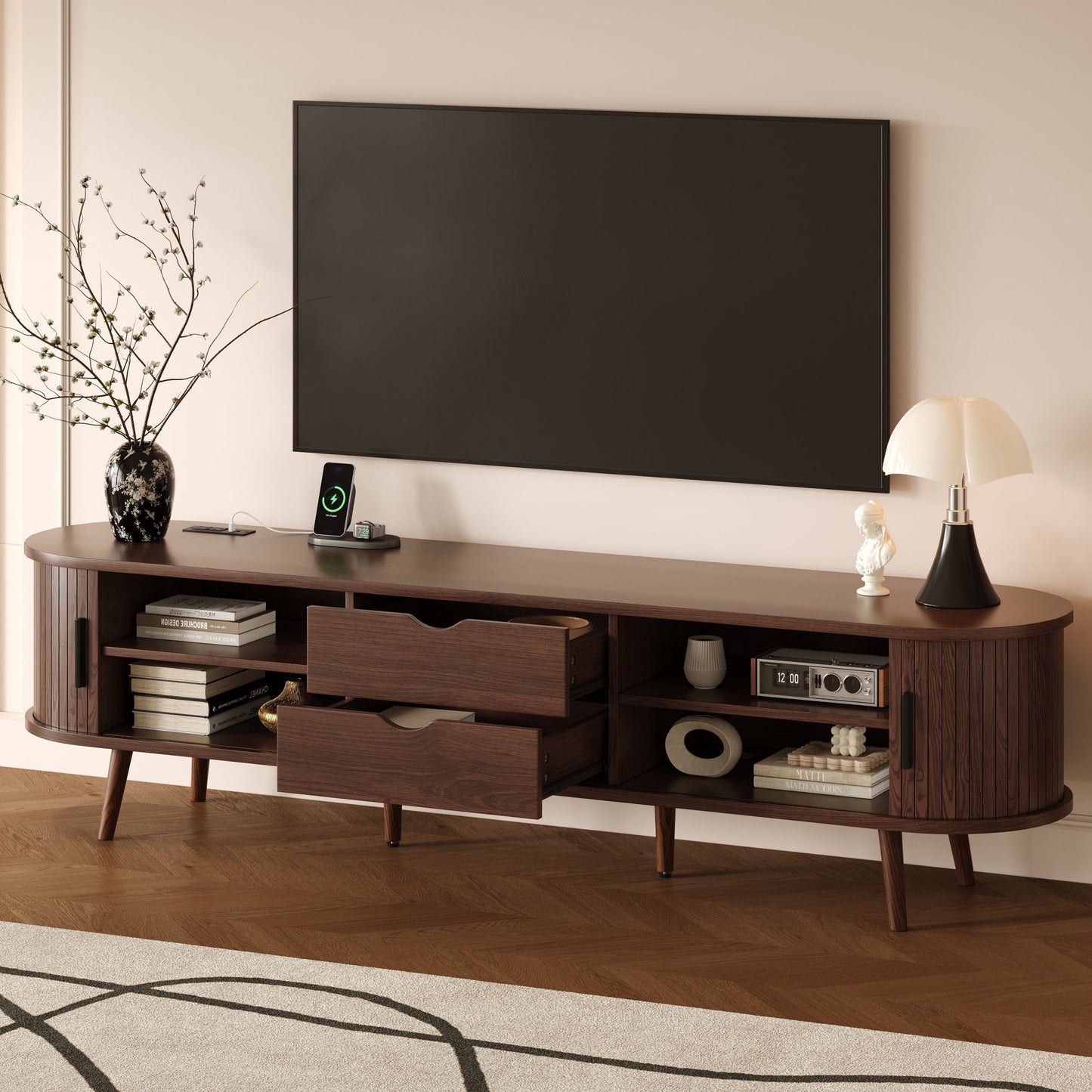 70 Inch Mid Century Modern TV Stand