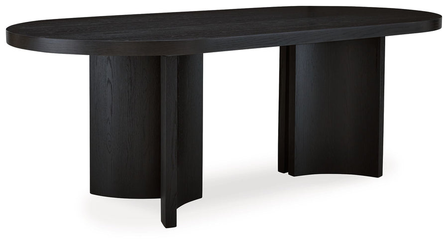 Rowanbeck - Oval Dining Room Table - Black