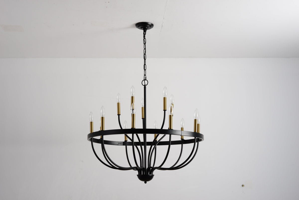 18-Light Chandelier Industrial Iron Candle Chandelier
