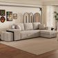Modern L-Shape 3 Seat Reversible Sectional Couch, Pull Out Sleeper Sofa With Storage Chaise And 2 Stools For - view 11