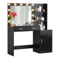 Vanity Desk with Mirror and Lights