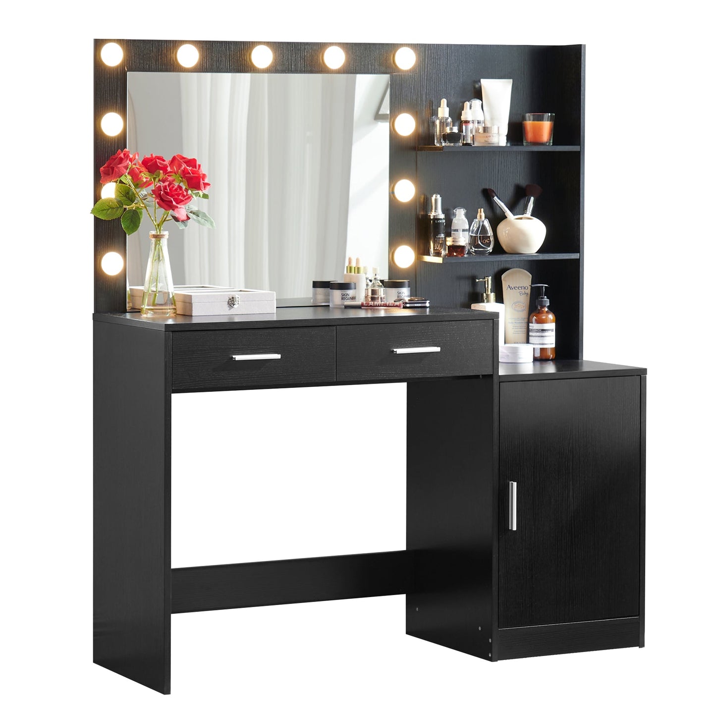 Vanity Desk with Mirror and Lights