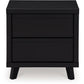 Danziar - Two Drawer Night Stand - Black