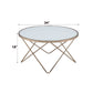 Valora Frosted Glass Top & Champagne Finish Coffee Table