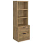Geary Mango 3-Shelf Bookcase USB and Lockable Drawer