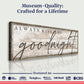Always Kiss Me Goodnight Bedroom Sign II