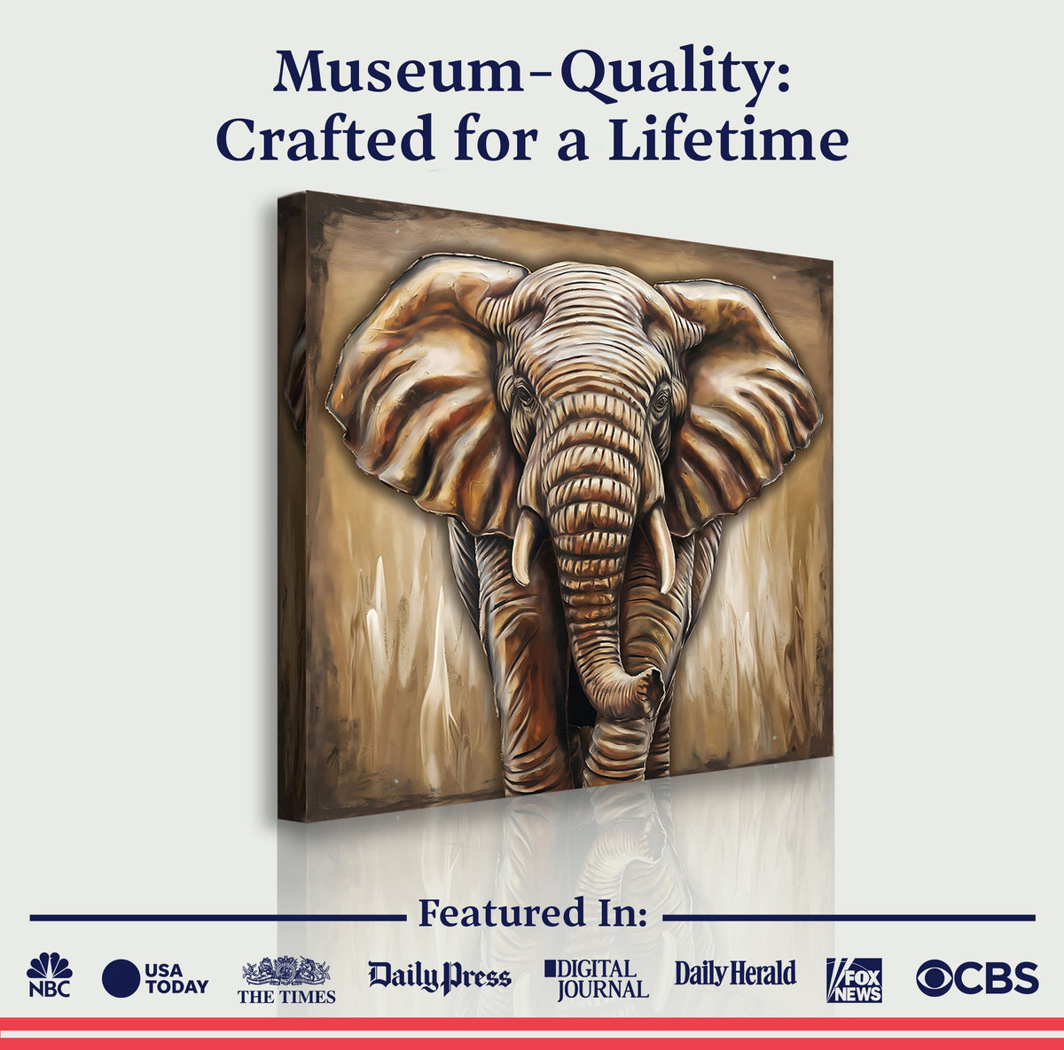 3D Elephant Wall Art