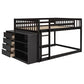 Full Over Full Bunk Bed with 4 Drawers and 3 Shelves - Espresso