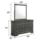Blaze Modern Style Mirror Made with Wood in Metallic Gray