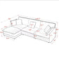 L-Shaped Sectional Sofa With Ottoman, Convertible 4 Seater Couch - view 6