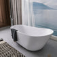 67 Inch Solid Surface Oval Shape Soaking Bathtub