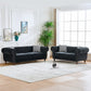 Chesterfield 3 And 2 Seater Upholstery Sofa With Roll Armrest & Nailhead Fabric Couch - view 6