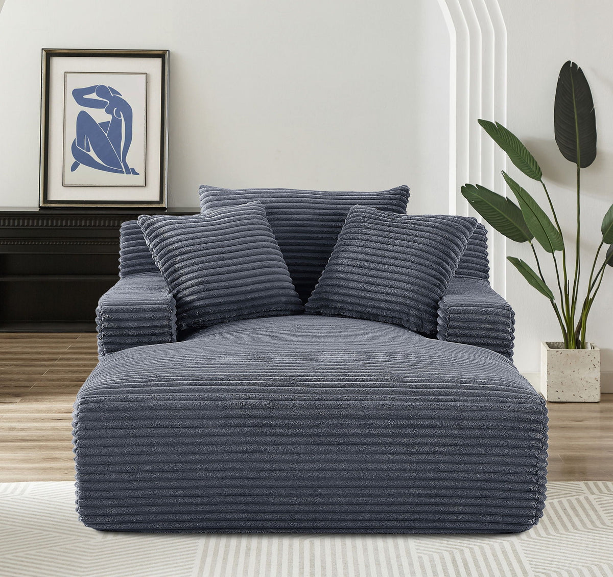 Cloudline - Oversized Chaise Lounge, Modern Comfy Couch With Full Foam Cushioning, Cozy Sleeper Sofabed - view 11