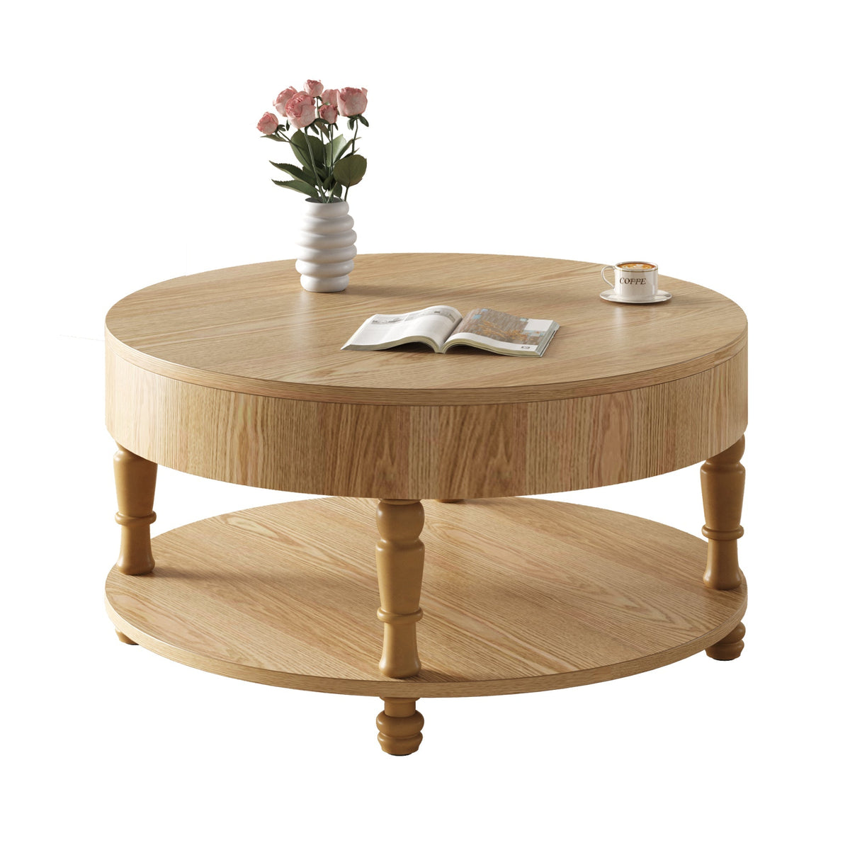Coffee Table with Dual Storage for Living Room