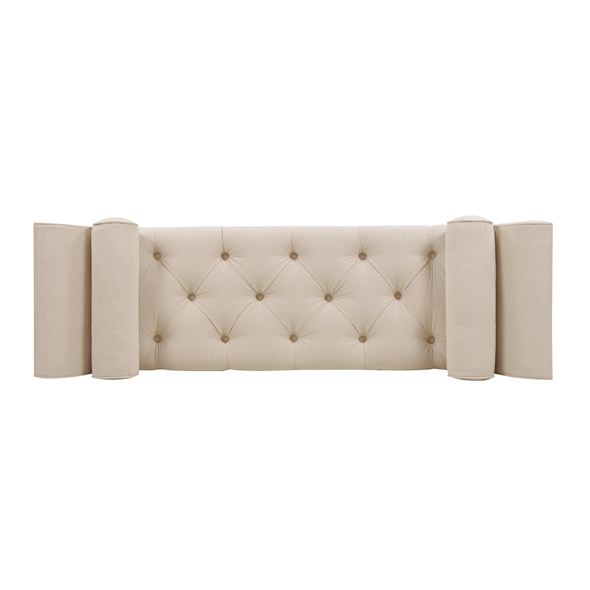 Alma Tufted Flared Arm Entryway Bench in Sky Neutral
