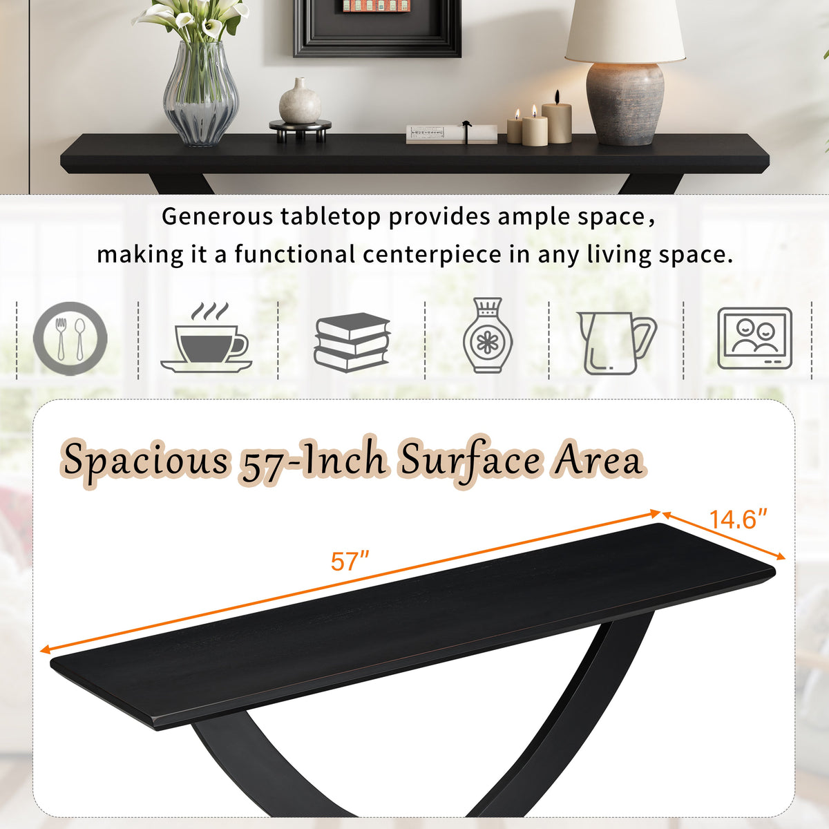 Mirod 57'' Modern Rustic Console Table