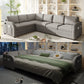 115.2" L-Shaped Pull-Out Bed Sleeper Sofa