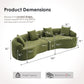 Curved Boneless Sofa, Compression Modular 110'' Sectional