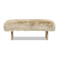Leda 49" Sheepskin Fur Rectangular Accent Bench
