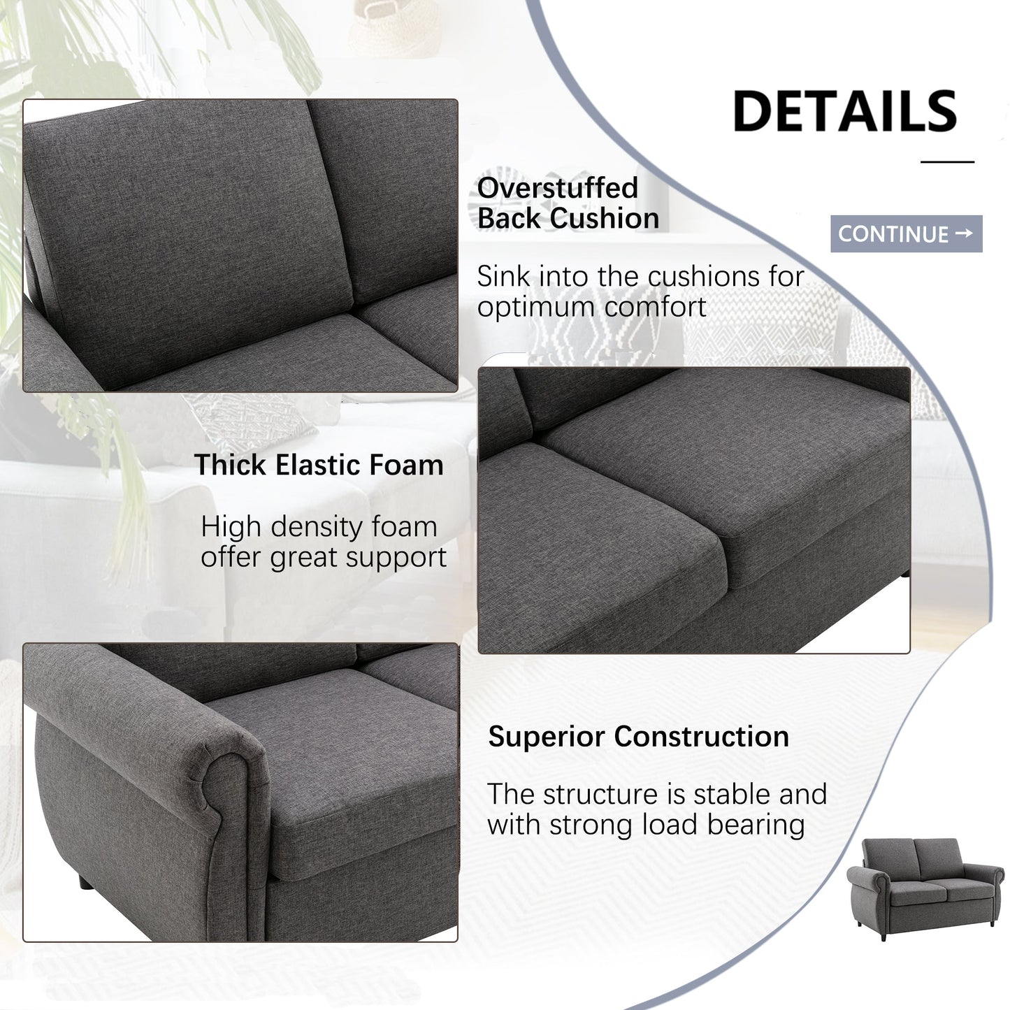 Orisfur Pull Out Sofa Bed Loveseat Sleeper