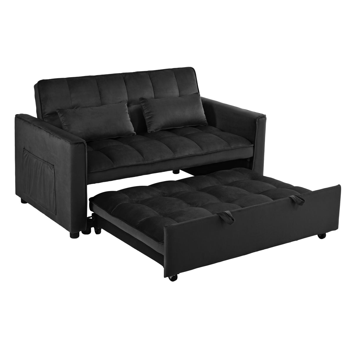 3 In 1 Pull Out Couch Convertible Sofa Bed With Reclining Backrest - view 12